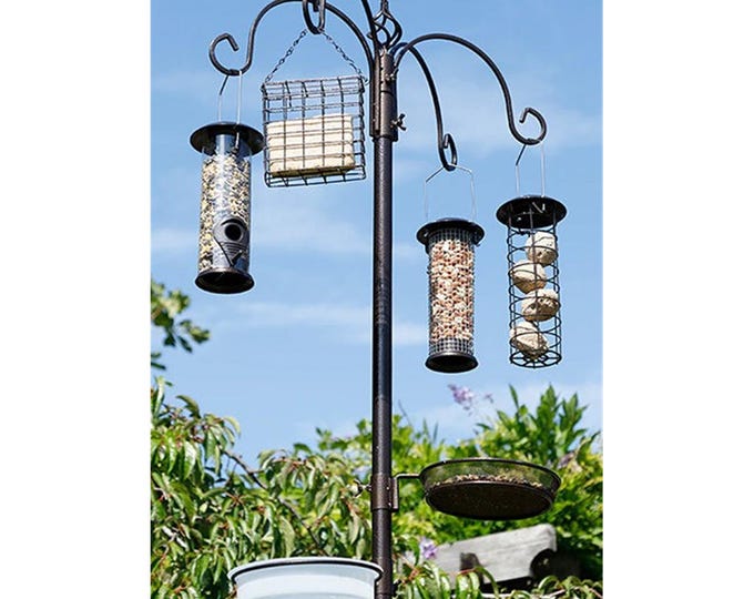 Premium Bird Feeding Station w/Feeders Brown 7'3.5"
