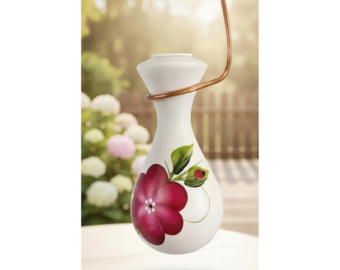 Hummingbird Feeder Garnet Posy 6 oz. Lone Wolf Raindrop