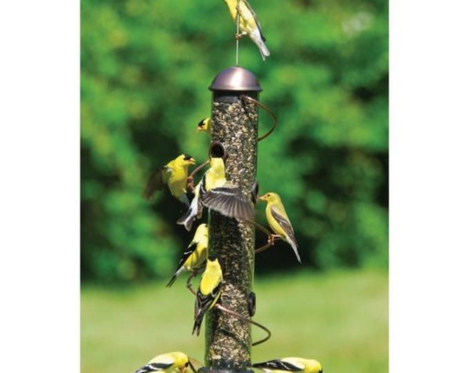 17" Copper Spiral Sunflower Bird Feeder