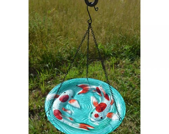 Bird Bath Koi Pond Hanging Wild Bird Glass