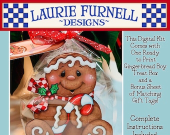 Lebkuchen Junge Leckerbissen Box, Lebkuchen Mitbringsel, Lebkuchen zum Ausdrucken, Laurie Furnell, Weihnachtssüßigkeiten zum Ausdrucken, Weihnachtsgeschenk Box