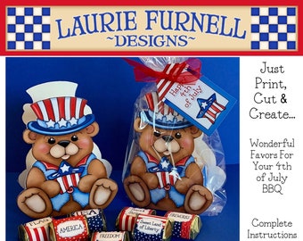 Scatola di dolcetti per il 4 luglio/Bomboniera per la festa del 4 luglio/Laurie Furnell/Stampabile per il 4 luglio/Stampabile per il giorno dell'indipendenza/Lavoretto di carta patriottico/