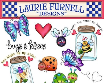 Valentine clipart, Laurie Furnell, Valentine graphics, Cute Valentines, Love Bug clipart, Card Making, Valentine cards, Watercolor clipart