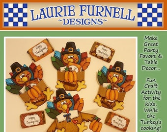 Thanksgiving Party Favors, Turkey Printables, Turkey Paper Craft, Laurie Furnell, Thanksgiving Treat, Turkey Candy Wraps,Thanckgiving Wraps