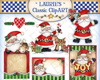 Christmas Digital Art, Santa clipart, Christmas clipart, printables, papercrafts, Laurie Furnell, snowman clipart, Snowman digital art