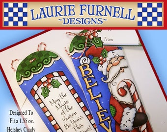 Envoltorio de caramelos de Papá Noel, Laurie Furnell, Envoltorio de caramelos navideños, Imprimibles navideños, Envoltorio de caramelos navideños, Diseños de Laurie Furnell