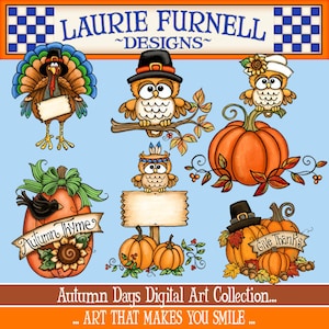 Clipart autunnali, Laurie Furnell, Clipart autunnali, Clipart del Ringraziamento, Stampabili autunnali, Lavoretti di carta autunnali, Album di ritagli autunnali