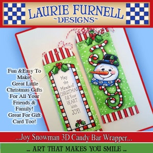 Snowman Candy Bar Wrapper, Christmas candy bar wrapper, Snowman, Christmas printable, Unique wrappers, Laurie Furnell, gift card holder