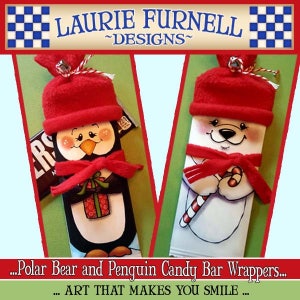 Penguin Candy Wrapper, Polar Bear Candy Bar Wrapper, Christmas Candy Wrappers, Candy Bar Wrappers, Laurie Furnell Christmas Printables