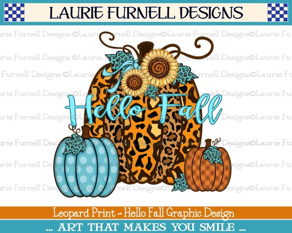 Download Leopard Print Pumpkin Hello Fall Png Autumn Leopard Print Etsy