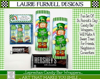 St. Patrick's Day Candy Bar Wrapper, Spring Printables, Chocolate Bar Wrapper, Leprechaun Candy Wrappers, Snack Size Wrapper, Laurie Furnell