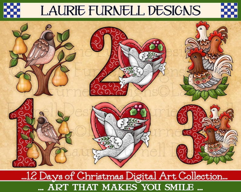 12 Days of Christmas Clip Art Christmas Clip Art Holiday  Etsy