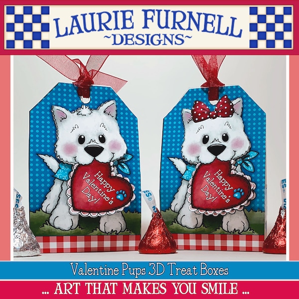 Valentine Favor Box, Valentine Puppy Treat Box, Valentine Clip Art, Laurie Furnell, Valentine Party Favors, Valentines Day Clip Art, Westies