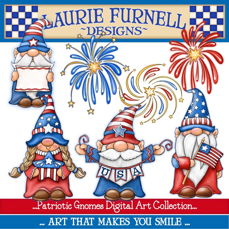 Download Patriotic Gnomes Clip Art/ Laurie Furnell/4th of July ...