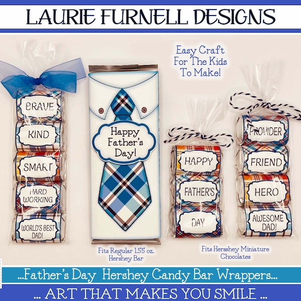 Father's Day Hershey Bar Wrappers, Hershey Miniature Wrappers, Gift For Dad, Father's Day Craft For Kids To Make, Father's Day DIY