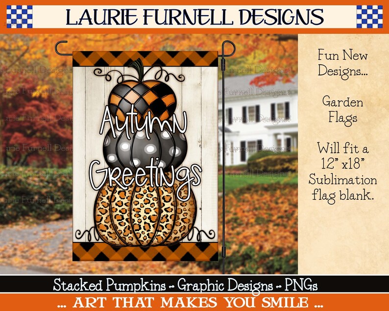 Fall Greetings PNG, Fall Leopard Print PNG, Fall Flag Png, Laurie ...