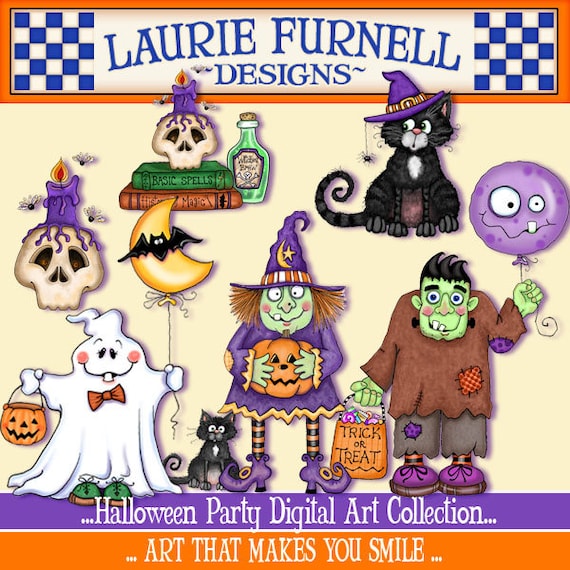 Halloween Clip Art Halloween Digital Art Halloween Etsy