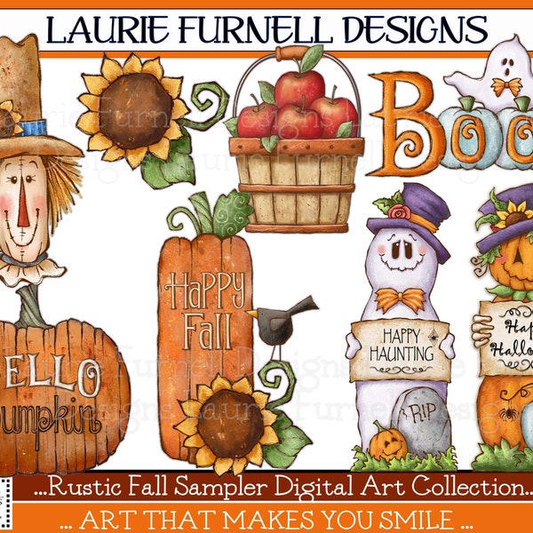 Fall Clip Art, Rustic Fall PNG, Scarecrow PNG, Autumn Clip Art, Art For School Bulletin Board, Fall Card Making Art , Halloween Pumpkin PNG