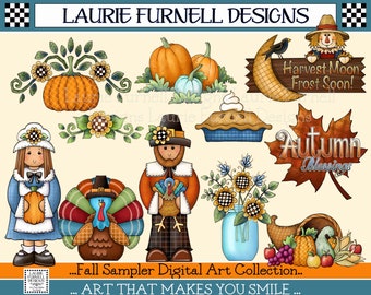 Fall Clip Art, Laurie Furnell, Autumn Clip Art, Thanksgiving Clip Art, Fall Printables, Autumn Paper Crafts, Fall Scrapbook Pages, Fall PNGs