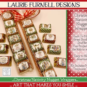 Christmas Nativity Nugget Wrapper, Christmas Nugget Wrappers, Christmas Favor, Christmas Candy Wrapper, Stocking Stuffer, Instant Download