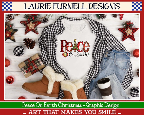 Peace on Earth PNG Christmas sublimation file
