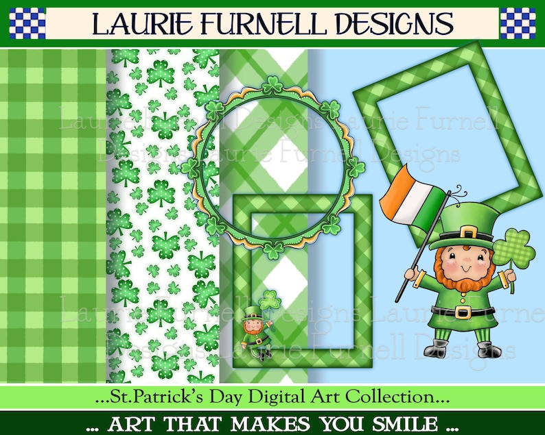 St. Patrick's Day Clip Art, Leprechaun Clip Art, Leprechaun PNGs, St. Patty's Day Digital Art, Bulletin Board Decor, Leprechaun Printables, image 3