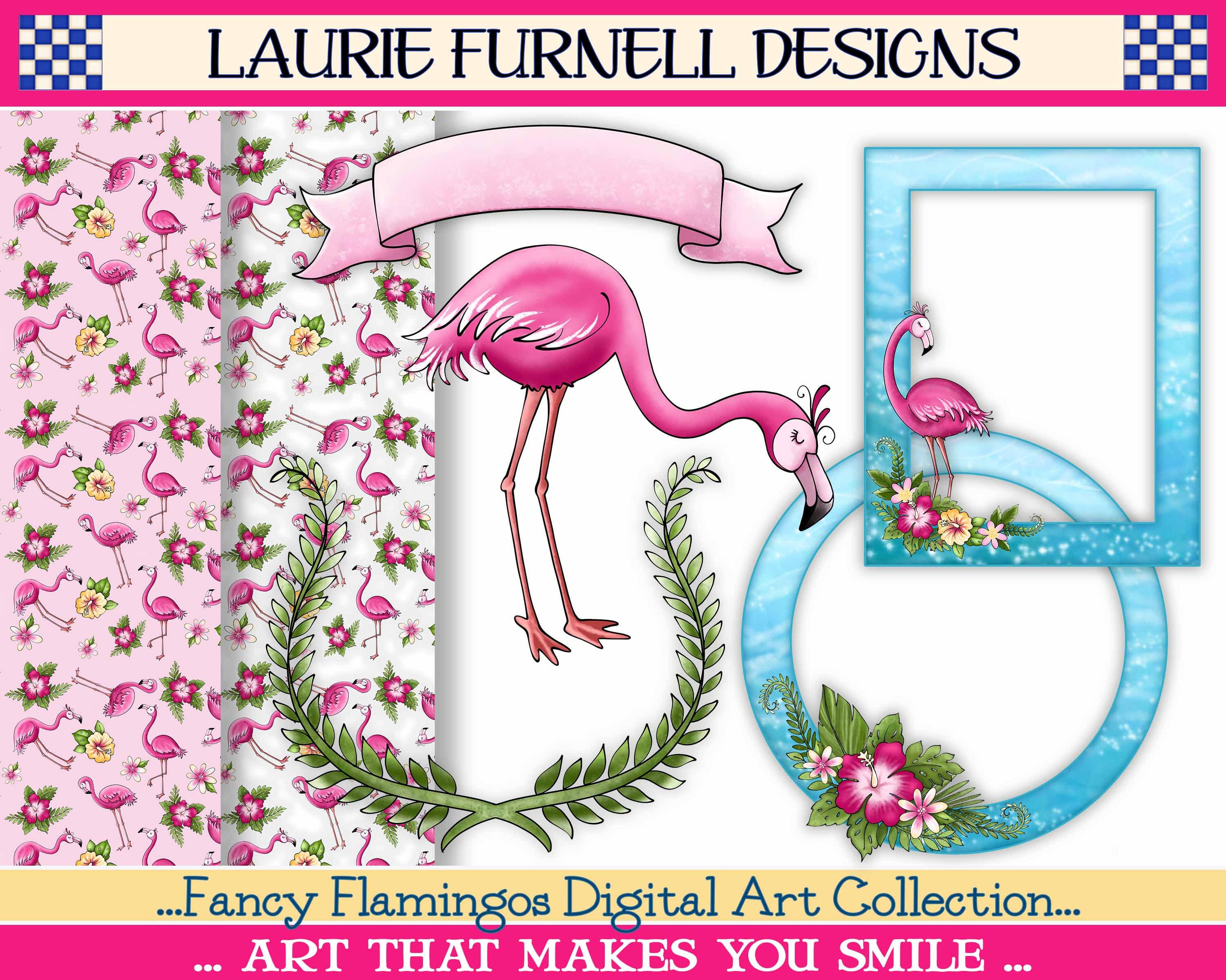 Flamingo Clip Art, Tropical Clip Art, Flamingo PNG, Flamingo Clip Art ...