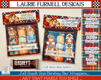 Fall Snack Size Candy Bar wrapper, Scarecrow Candy Wrapper, Pilgrim Candy Wrapper, Fall Party Favor, Treat For Friend, Chocolate Bar Wrapper