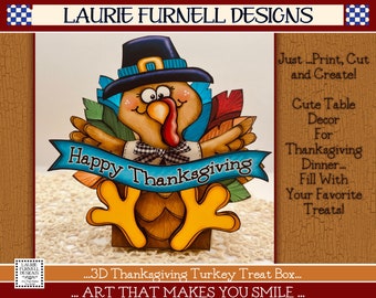 Thanksgiving Turkey Treat Box, Turkey Printable, Thanksgiving Printable. Laurie Furnell, Nugget Candy Wrappers. Thankgiving Nugget Wrapper
