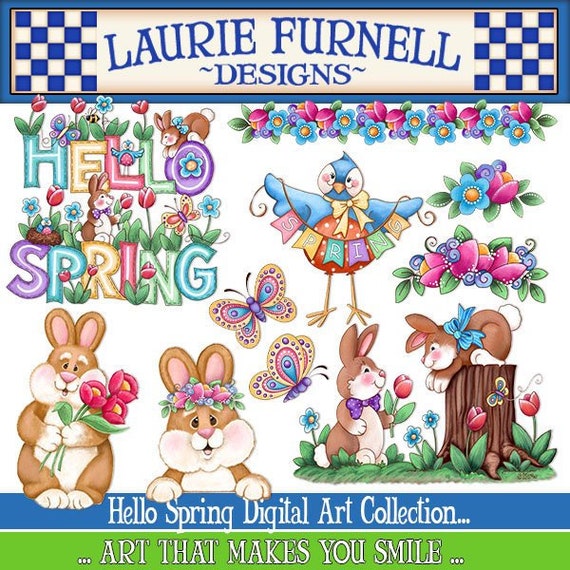 Spring Clip Art, Spring Bunnies Clip Art, Tulip Clip Art, Laurie Furnell, Scrapbook Supplies, Spring Bunnies, Spring Paper Crafts,