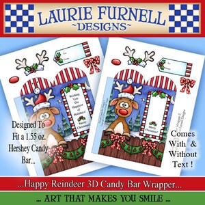 Reindeer Candy Bar Wrapper, Holiday Candy Wrapper, Paper Crafts ...