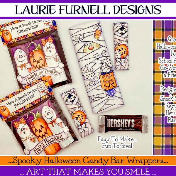 Halloween Snack Taille Hershey Candy Bar Wrapper, Momie Candy Bar Wrapper, Ghost Hershey Wrapper, Halloween Party Favor, Halloween imprimable