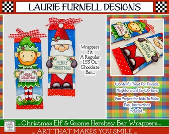 Elf Candy Bar Wrapper Printable, Santa Gnome Candy Bar Wrapper, Christmas Party Favor, Craft Show Best Seller, Easy Gift For Friends