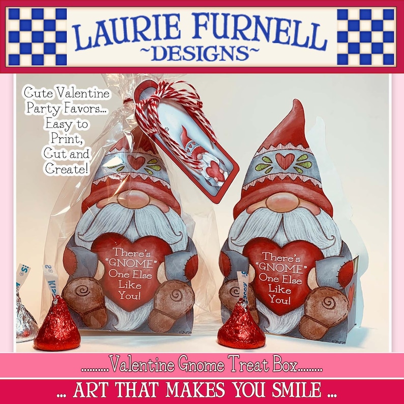 Gnome Treat Box Valentine Gnome Treat Box Laurie Furnell Etsy UK