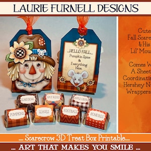 Fall Scarecrow Treat Box Printable, Scarecrow Printable, Fall Wrappers ...