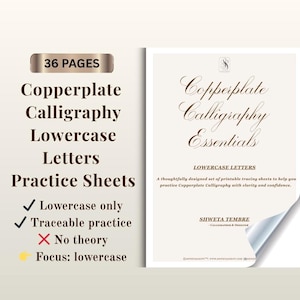 Copperplate Calligraphy Lowercase Practice Sheets | Beginner Traceable Alphabets (PDF)
