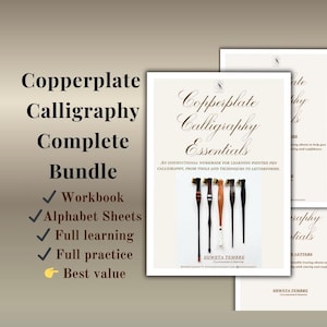 Copperplate Calligraphy Workbook Bundle | Beginner to Intermediate Course (Digital Download)