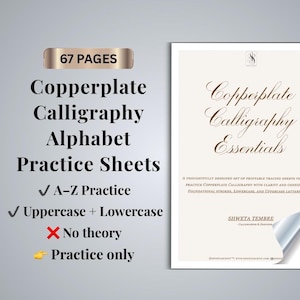 Copperplate Calligraphy Alphabet Practice Sheets | Uppercase Lowercase Workbook (PDF Download)