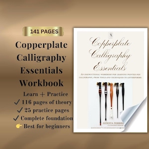 Copperplate Calligraphy Workbook | Pointed Pen Practice Sheets + Instructions (PDF)