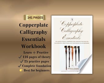 Copperplate Calligraphy Workbook | Copperplate Script Instructions + Traceable Practice Sheets (PDF)