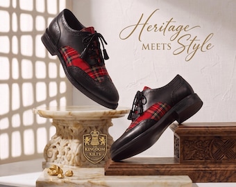 Skotska Ghillie Tartan Brogues för män | Skotska bröllopsskor | Finns i över 50 tartaner