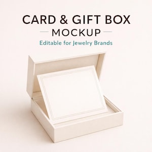 Wedding Jewelry Packaging Mockup Gift Box & Message Card Presentation