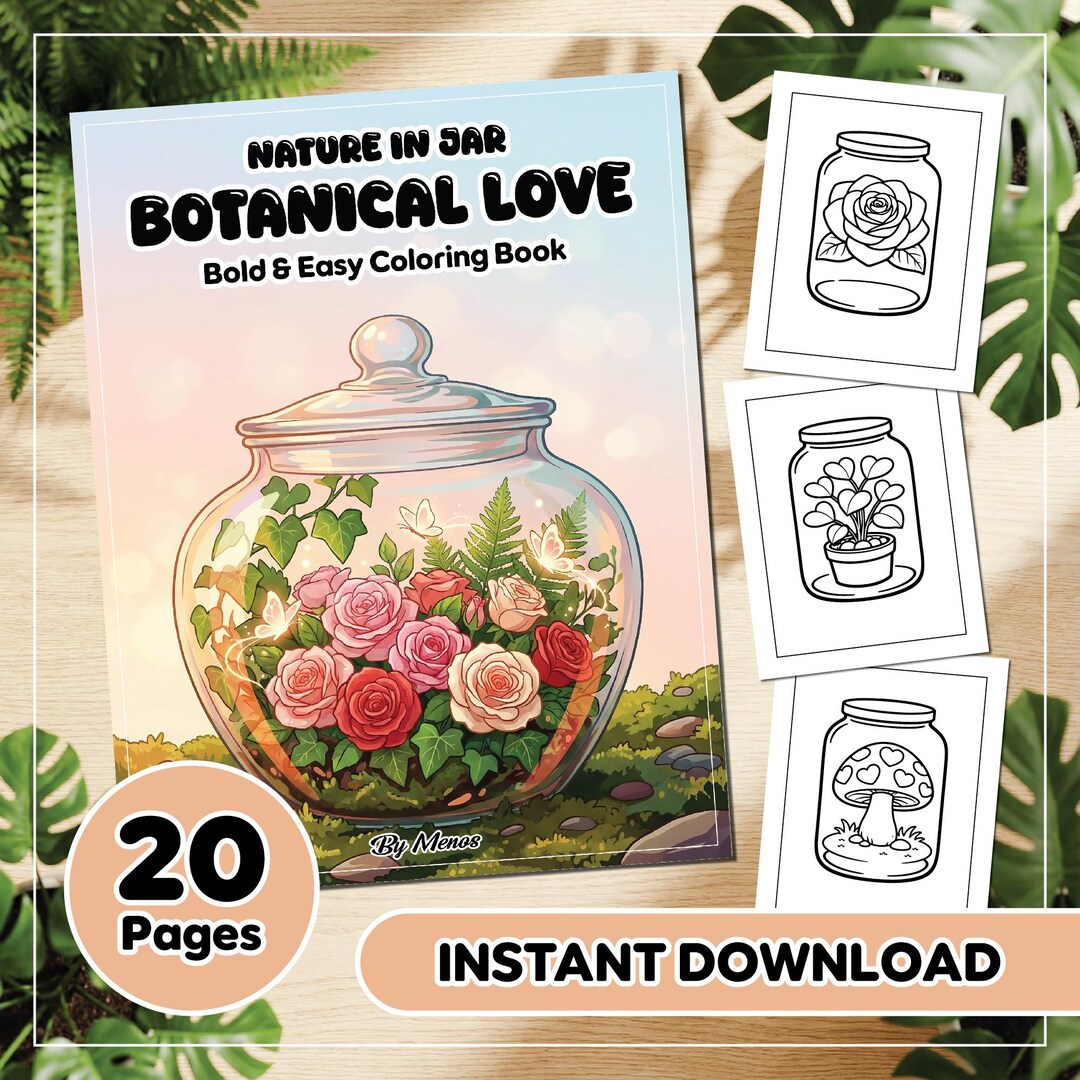 Bold and Easy Botanical Love Coloring Book | Love Nature in Jar ...