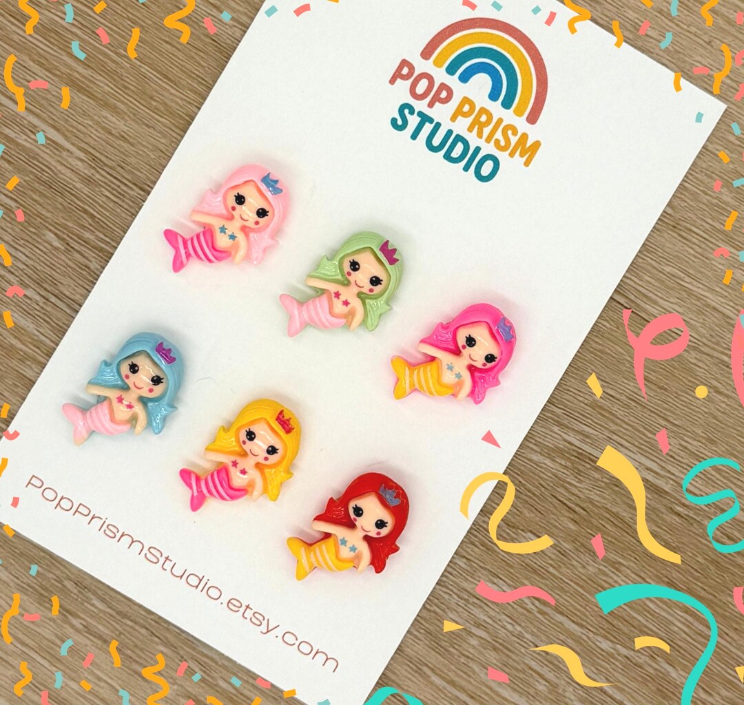 Resin Tiny Mermaid Refrigerator Magnets, Set of 6: Cute, Colorful ...