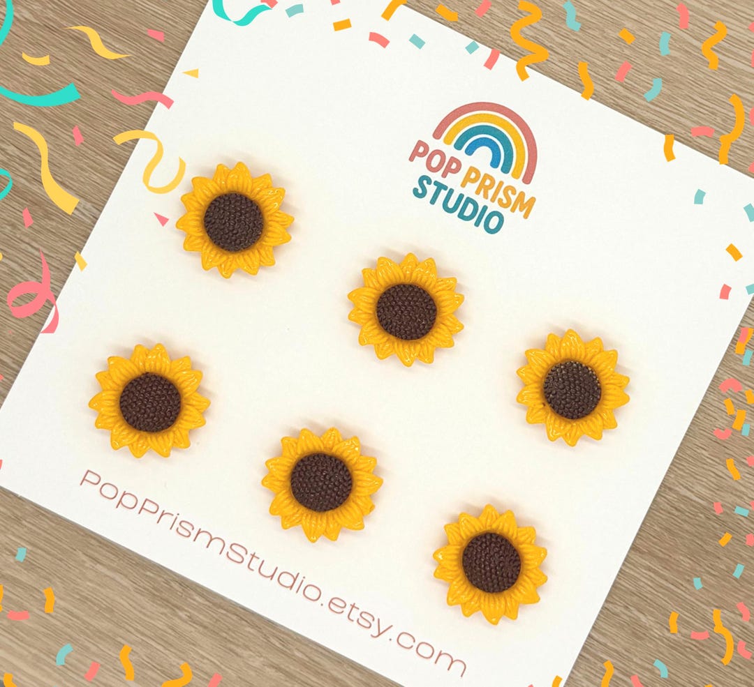 Resin Sunflower Refrigerator Magnets, Set of 4: Cute, Colorful Flowers ...