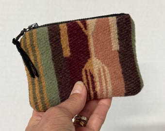 Zipper Wallet handmade of Pendleton Wool - Small front or back pocket - Men or women
