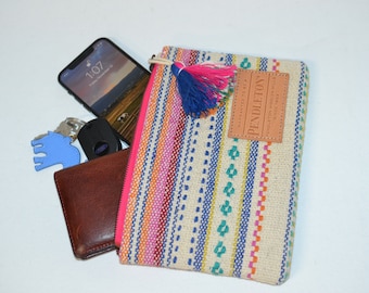 Pendleton Clutch Purse Poloma Cotton Zipper Pouch Bright Pastel Colors vintage Pendleton Handbag Bag Resort Wear Cruise Vacation Classy