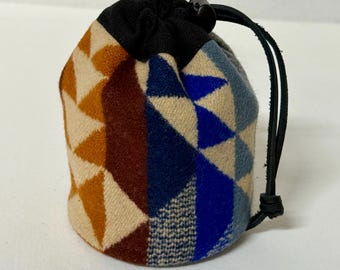 Drawstring Bag - Golf Tees & Balls - Valuables Pouch - Golfer Gift - Golfing - Smith Rock Native American wool - rock climbing accessories