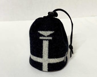 GOLF TEE BAG Los Ojos Native Wool recycled upcycled repurposed camping climbing hiking Drawstring Bag Rugged Bag Camera Equipment Valuables