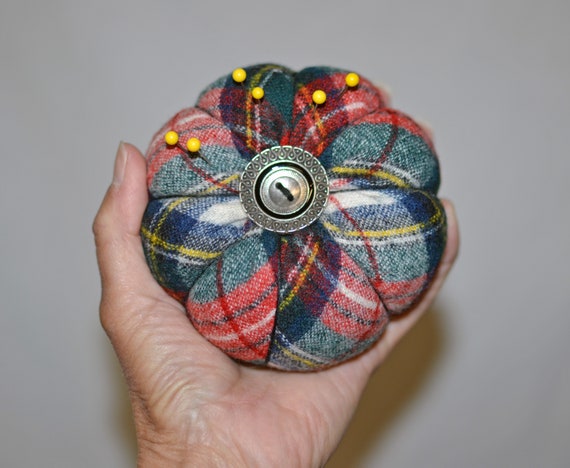 Pincushion Wool Pin Cushion Classic Traditional Tartan Plaid Etsy